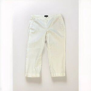 Womens Jeans-TALBOTS-FLAWLESS-off-white stretch denim "Slim Ankle Curvy"-14W
